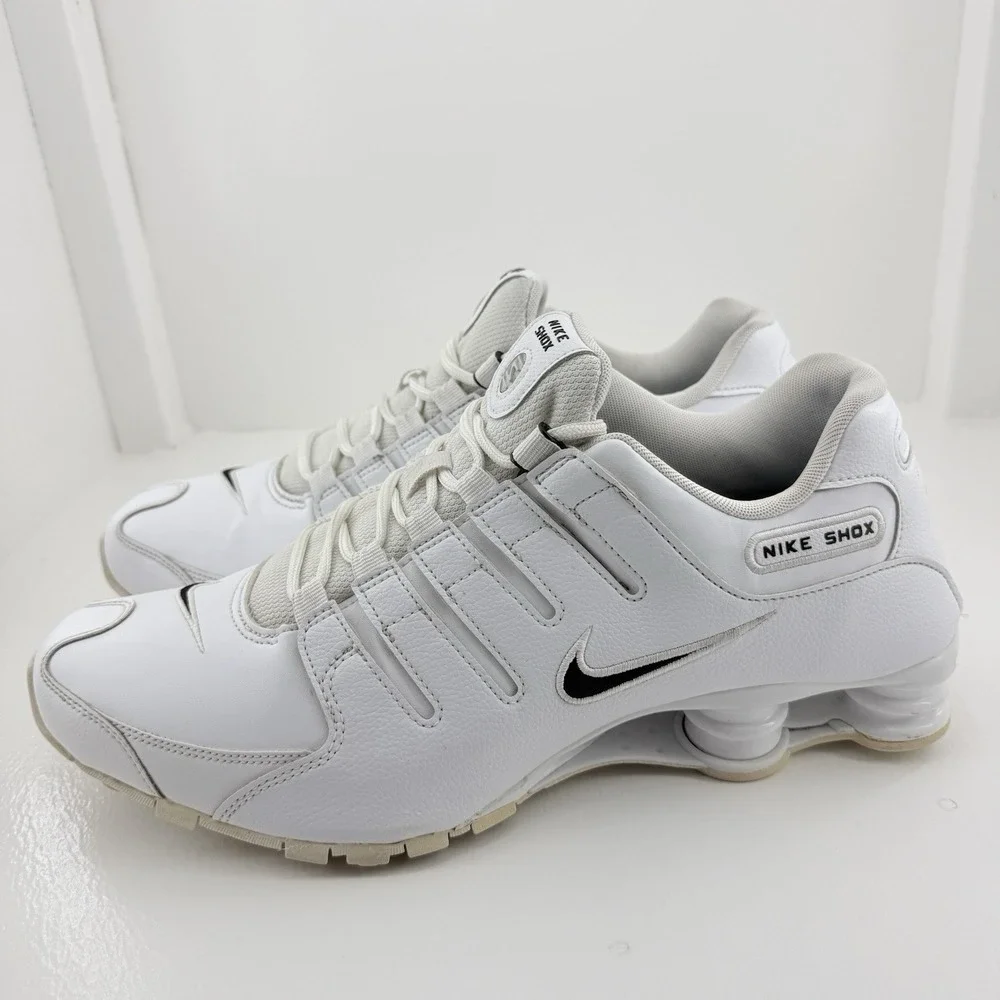 Nike Shox NZ Running Gym Training Sneakers White Black 501524-106 Men's Size 13